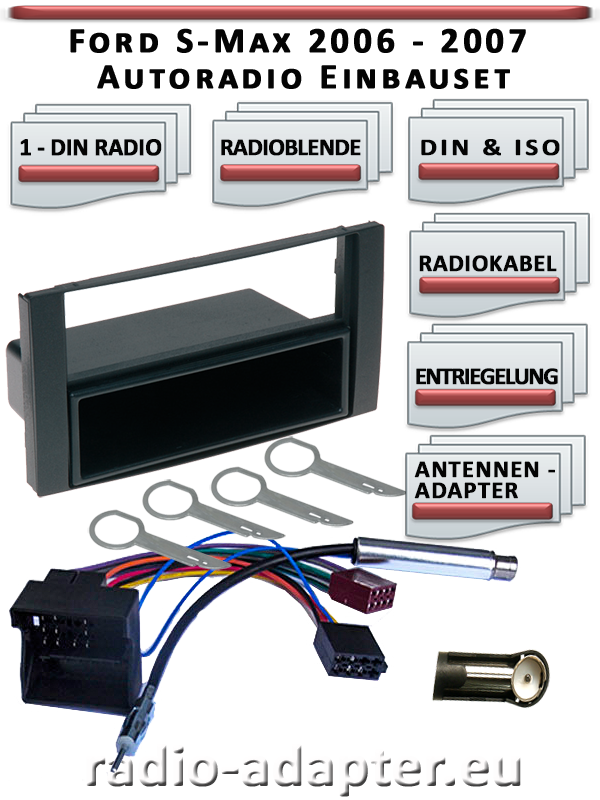 Ford S-Max 1 Din Autoradio Einbausatz